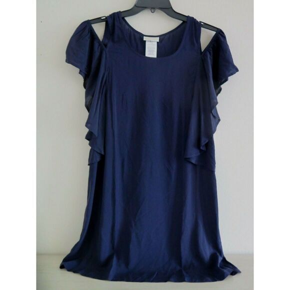 Michael Kors MM4H564 Women Sz XS Navy Blue Cold Shoulder Cover Up Dress $80 - Picture 1 of 5